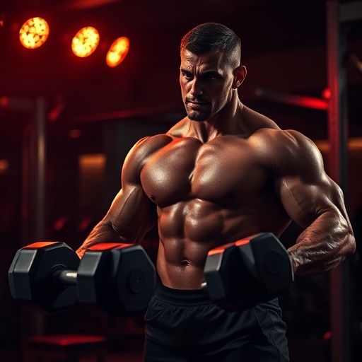 Fisiculturista treinando